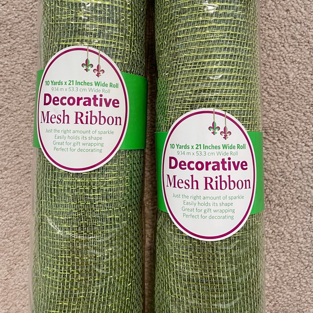 Decorative Green Mesh Ribbon